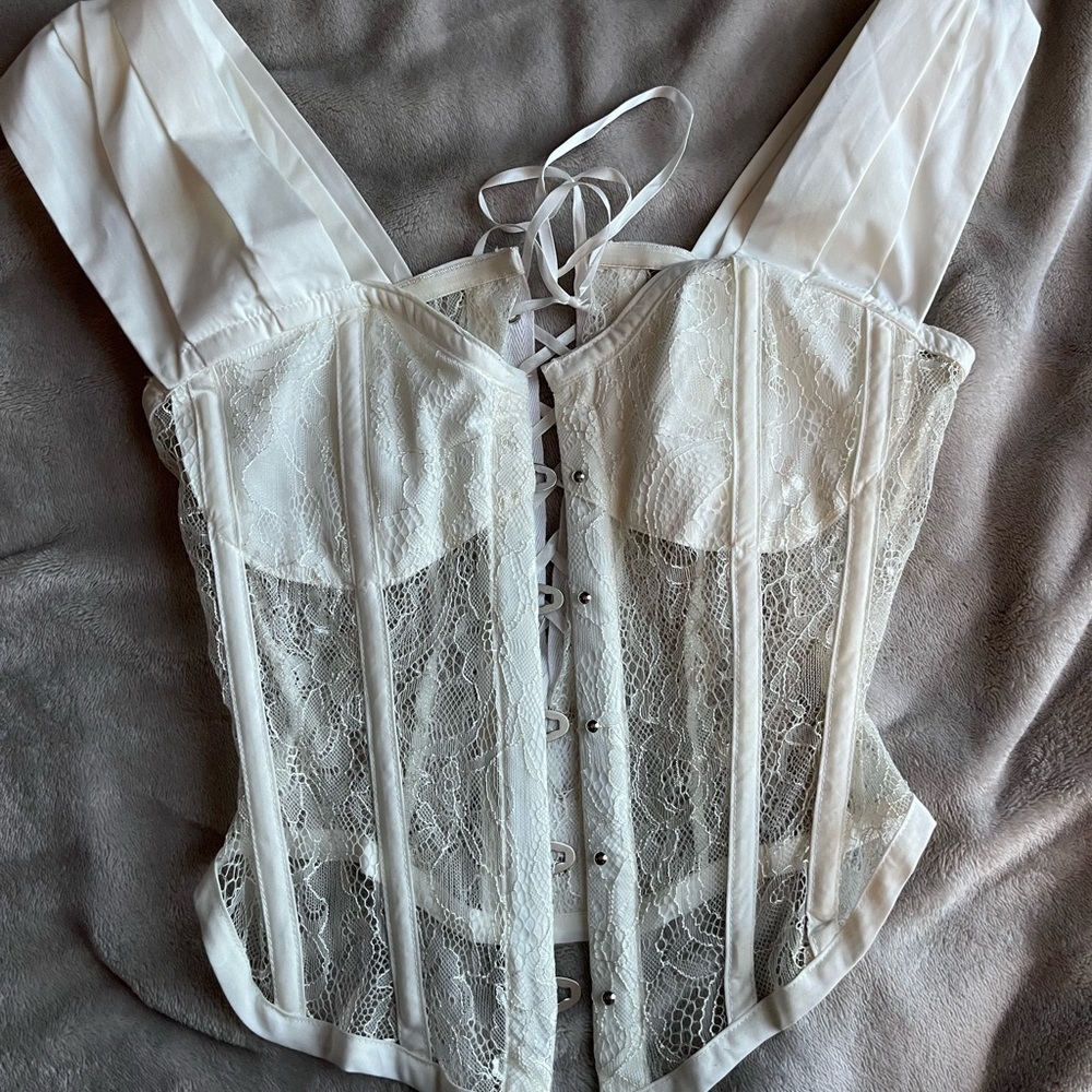 PLT- corset white top